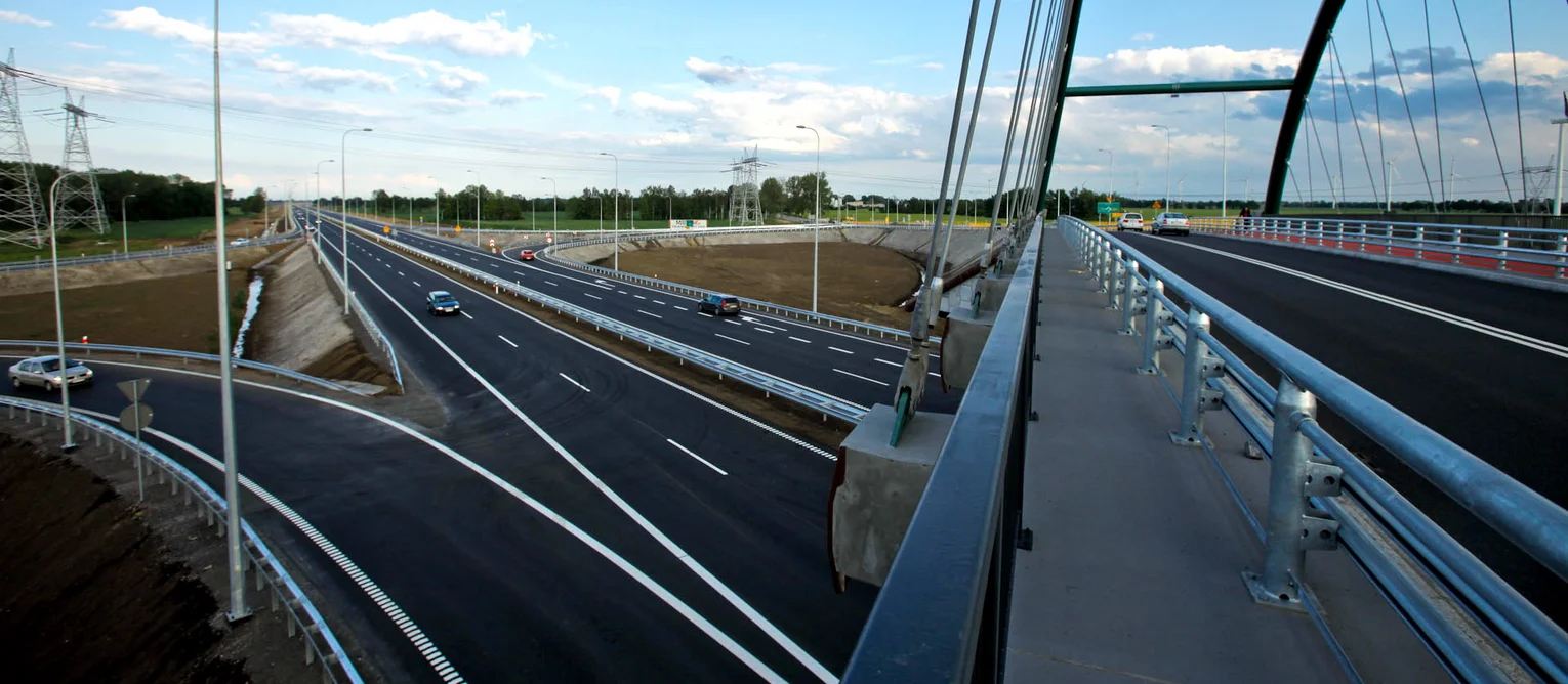 Extensive expertise in road construction and infrastructure by PORR in Poland – for example on the S7 bypass in Gdansk shown here.